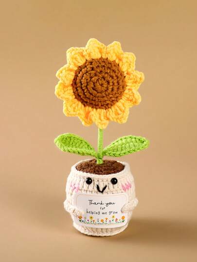 Thank You Gift For Women & Coworkers – Handmade Crochet Forget-Me-Not Flowers In Pot, Mood Support And Inspirational Decor, With "This Is A Little Reminder" Card – Perfect For Mother's Day, Teacher Appreciation, Birthday, Christmas, Or Get Well Soon