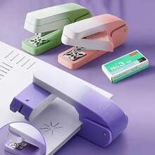 360 Degree Rotating Gradient Color Stapler, Easily Handles Multiple Pages, Can Staple Up To 25 Sheets, Multifunctional Manual Office Supplies