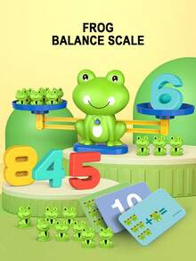 1 Set Children's Frog Balance Scale Toy, 3+ Years Old, Math Learning, Educational Puzzle Game For Toddler Boys And Girls, Interactive Parent-Child, Cognitive And Logic Development