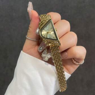 1pc CILOA Asymmetrical Arch Dial Unique Artistic Women Quartz Watch, Everyday Wear