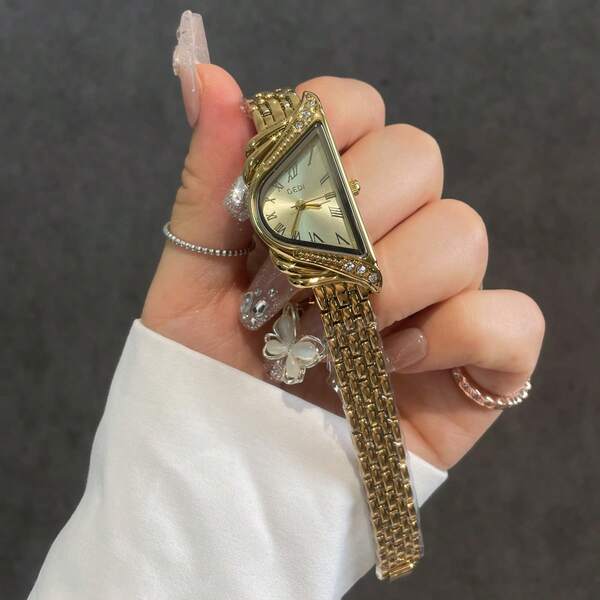 1pc CILOA Asymmetrical Artistic Dial Quartz Watch For Women, Everyday Wear