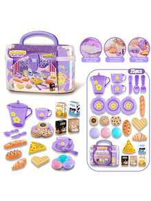 1 Bộ đồ chơi giả vờ làm bàn ăn và món tráng miệng cho trẻ em, đồ chơi dã ngoại cuối tuần, đồ chơi tương tác giữa cha mẹ và con cái, quà tặng ngày lễ - Nhiều màu - Xem 14