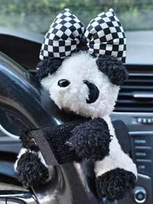 Ornament drăguț cu ursuleț de desene animate, decor creativ pentru bordul mașinii, accesorii interioare auto, decor pentru volanul mașinii, păpușă de pluș