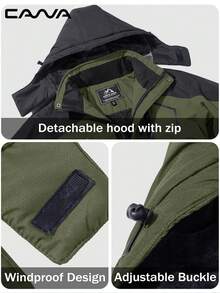 Cavva Men's Winter Thermal Lined Jacket Water Resistant Windproof Warm Multi-Pockets Skiing Coat Hiking Camping Climbing, Skiing