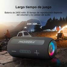 MOREKA Altavoz Bluetooth portátil MOREKA, altavoz de alta potencia, 2 altavoces, batería de larga duración, graves de alta calidad, regalo satisfactorio, adecuado para karaoke, fiestas de cumpleaños, reuniones, conferencias, efectos de sonido de juegos - Azul - Ver 3