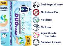 TechnoSar Sistema Dúo Antisarro y Desinfectante para Tinacos Cisternas o Cualquier Depósito de Agua Suavizador de Agua Capacidad de 450 a 1200 Litros No Necesita Instalación - melocotón blanco - Ver 2
