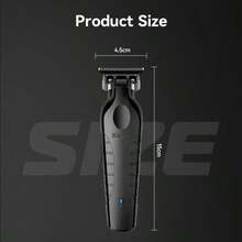 USB充电式毛发修剪器 - Kemei KM-2299 适用于居家和沙龙的精准理发，是理想的礼物之选 - 黑色 - 查看 4