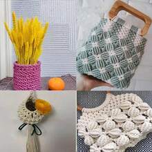 2/10/100m Natural Cotton Braided Rope, Twisted Cord, Weaving Craft, DIY Home Textile, Christmas Party Decor - White - View 10