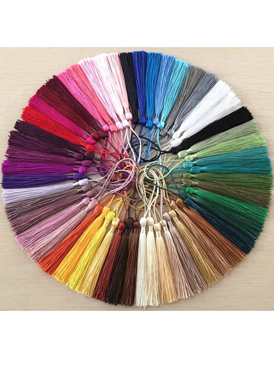 50个/包 13厘米软流苏 涤纶丝小流苏吊坠 靠垫书签 挂饰 流苏配件 庆祝婚礼装饰 - 50個流蘇 - 查看 1