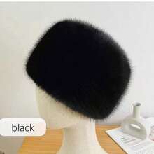 Plüschmütze für Herbst und Winter, imitierter Fuchsfell, warmer Bowler Hut
