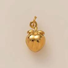 1pc Fashionable Retro Stainless Steel Fruit Series Lemon Peach Strawberry Snow Pear Mushroom Apple Cherry Pineapple Pendant, Electroplated 18K Gold, Suitable For DIY Necklace, Bracelet, Earrings, Key Chain, Bag Chain, Lace Chain, Women's Jewelry Accessories, DIY Amulet Accessories, Can Be Worn As An Exquisite Pendant To Show Charm, As A Gift For Wife, Mother And Girlfriend. Ladies' Jewelry.