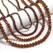 1 件 3/4/6/8/10 毫米透明深棕色刻面玻璃水晶珠，闪亮隔珠，时尚休闲百搭奥地利风格手工 DIY 串珠，适用于耳环/手链/脚链/项链珠宝制作/圣诞装饰/节日装饰/婚礼装饰/窗户装饰/箱包和服装配饰 - 深棕色 - 查看 4