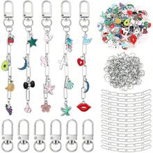132pcs Keychain Making Kit, Includes Zinc Alloy Charms/Extension Chains/Keyring Clips/Beading Supplies And Jewelry Pliers - DIY Craft And Jewelry Making For Adults, Suitable For Women - Keychain Pendant Set - View 6