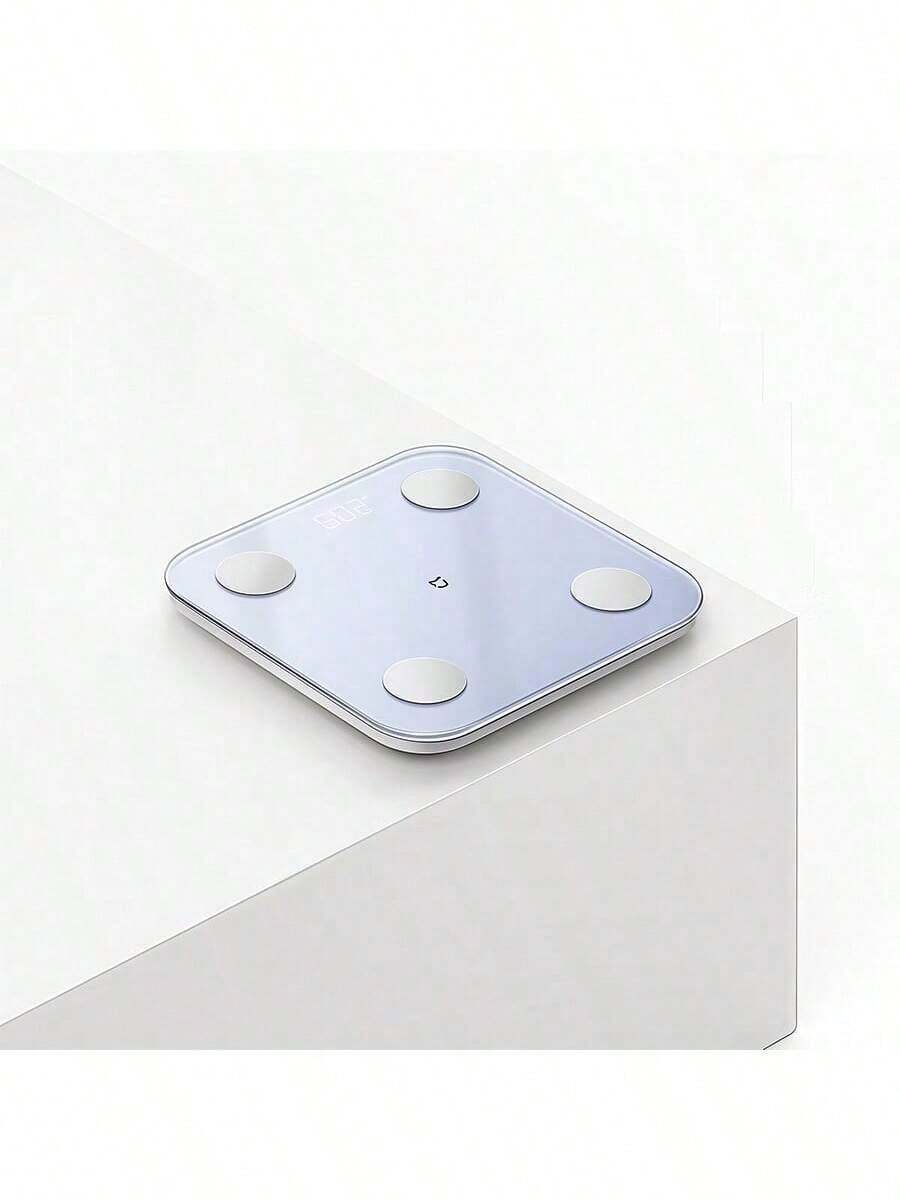 Bilancia intelligente per la misurazione del grasso corporeo S400, misurazione di precisione BIA a doppia frequenza, display LED nascosto, design minimalista in vetro, luminosità induttiva, design del sensore durevole, azzurro