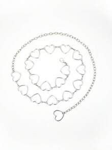 Gothic Style Heart-Shaped Gold Waist Belt/Chain/Belt/Body Chain, Suitable For Daily Wear, Parties, Concerts, Beach Vacations, Halloween Costumes, Accessories For Women