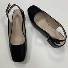 Eleganckie, wsuwane czółenka z kwadratowym noskiem, 4 cm grubości, modne, jednokolorowe, o fakturze owczej skóry, duży rozmiar, odpowiednie na spotkania, imprezy, uniwersalne, pasujące do każdego stylu ubioru, niezbędne na zakupy, do pracy i dojazdy do pracy