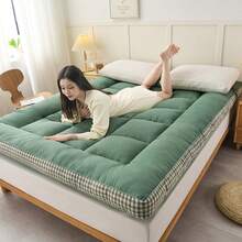 3D珠光床垫垫层 - 超柔软透气蓬松床垫，亲肤舒适，适用于卧室、榻榻米、宿舍、露营 | 四季皆宜，厚度2.36-3.2英寸，床垫保护套 - 抹茶綠色 - 查看 9