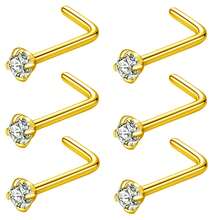 6件装 316L 钛钢鼻钉，女士鼻孔穿刺饰品，20g，镶嵌锆石，尺寸分别为 1.5mm、2.0mm、2.5mm 和 3mm - 鼻釘套裝 - 查看 18