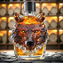 1pc Vintage Style Wolf-Crested Whiskey Bottle, Large-Capacity Creative Animal-Shaped Liquor Storage Bottle, Home Bar Decoration Ornament & Practical Wine Utensil, High-End Gift-Giving Whiskey-Specific Holding Container - Multicolor - View 7