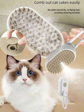 3 In 1 Usb Rechargeable Water Spray Pet Massage Brush Electric Cat Hair Removal Comb