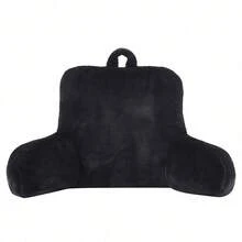 Faux Fur Plush Backrest Pillow, Black
