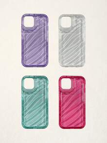 4 piezas Funda de teléfono con láser ondulado compatible con iPhone 17 Pro Max, 13/16 Pro Max - Multicolor - Ver 15