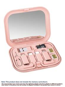 FCV 多功能USB充电线适配器套装，包含镜子、USB-C转Lightning适配器、USB-A和Type-C转Micro/Type-C/Lightning转换器、数据传输器、读卡器、取卡针、手机支架 - 彩色 - 查看 15