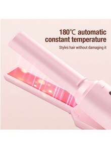 USB Powered Hair Straightener - Portable Travel Hair Straightener, Mini Hair Straightener, Ceramic Coating, Lightweight & Easy To Carry, Anti-Scald, Black - Pink - View 7