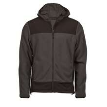 Tee Jays Mens Mountain Hooded Fleece Jacket (Asphalt/Black) - Coffee Brown - View 1