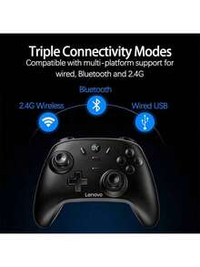 Lenovo Tay cầm chơi game đa năng S07 Cắm và chạy Tiện lợi Trải nghiệm rung kép Thiết kế công thái học Hoàn thiện chống mài mòn Hiệu suất lâu dài Màu đen - màu đen - Xem 3