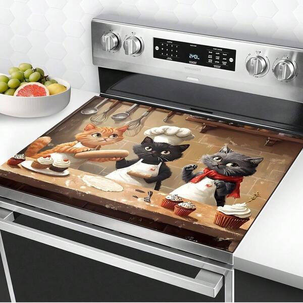 3 pièces Tapis de cuisinière, Dessous de plat, Tapis de séchage de vaisselle, résistant à la chaleur, antidérapant, résistant aux rayures, facile à nettoyer, convient pour la cuisinière, le plan de travail, le placard, le lave-vaisselle, la machine à laver, le sèche-linge, la plaque à induction et la table à repasser, protecteur de plaque de cuisson en verre céramique, tapis pour cafetière, tapis de machine à café