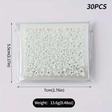 30 Sheets 3D Holographic Floral Nail Art Stickers - Self-Adhesive White Flower & Vine Leaf Decals, Glossy Finish Irregular Shapes For DIY Manicure, Women & S Nail Decor, Nail Stickers For Nail Art, Manicure Accessories, Selfadhesive Decals - 白色 - 查看 5