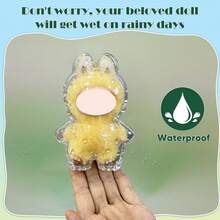 1个10厘米（4.0英寸）亚克力竖式展示盒，心意编码系列，适用于怪兽娃娃收藏品，透明吊坠架，圣诞节/生日礼物，不含娃娃 - 单包装 - 彩色 - 查看 3