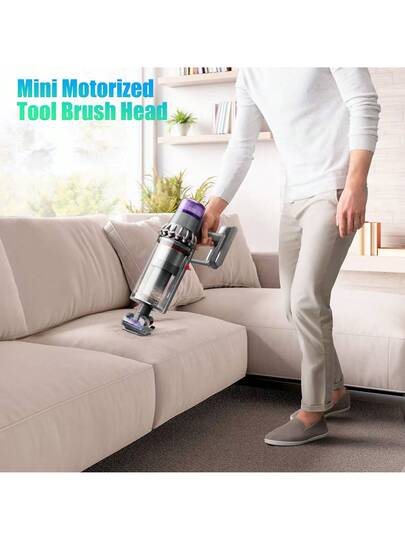 1pc Wellmi Mini Motorized Brush Head V7 V8 V10 V11 V15, Quick Release Upholstery Tool, Durable Plastic Polyester, Compatible Stofzuiger Cleaner Accessories, No Battery Required view 5