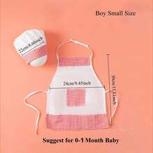 婴儿厨师围裙帽子套装婴儿摄影道具新生儿烹饪道具拍摄婴儿写真条纹厨师帽女仆服装套装