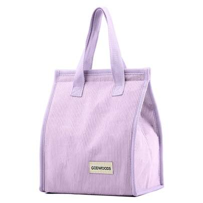 GODWOODS GODWOODS Corduroy Lunch Bag Lunch Box For Women Men, Large Portable Insulated Lunch Bag For Women Men Adults For Work, Lunch Tote Bag Small Lunch Bag, Cooler Bag Reusable Snack Meal Sandwich Containers For Traveling Waterproof Bag Lunchbox