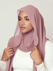 一件式速戴头巾，带磁扣，三合一雪纺围巾/拉法帽，丝滑柔软透气的雪纺面料，适合日常穿着，也适合节日、祈祷、朝圣等场合。 - 多色 - 查看 12