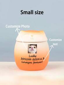 Urnas para Animais de Estimação, Latas para Gatos e Cachorros, Texto e Imagens Personalizáveis, Latas Lacradas, Urnas, Caixas Comemorativas à Prova de Umidade, Latas de Cremação para Animais de Estimação Falecidos, Latas para Animais de Estimação, Estatuetas Manechnico, Latas de Armazenamento Multifuncionais, Latas de Armazenamento de Chá, Latas Lacradas de Porcelana, Uma Bolsa de Armazenamento é Incluída como Brinde