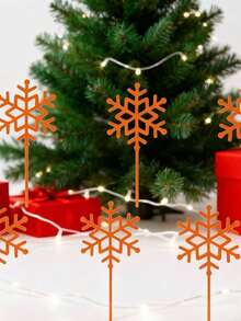 Metal Snowflake Garden Ornaments - Easter & Christmas Decorative Ground Stakes, Metal Crafts For Outdoor Decoration