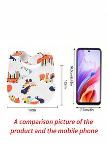 4pcs/Set Cartoon Print Bibs For Baby Boys & Girls, Spring, Summer, Autumn & Winter, With Adjustable Snap And Waterproof Feeding Bib