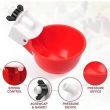 Chicken Waterer Cups, 8 Pack Red Automatics Chicken Waterer, Professional Poultry Cups Suitable Chicks, Duck, Goose, Turkey And Bunny Various Poultry, Compatible With Various Containers - Red + Small - View 3