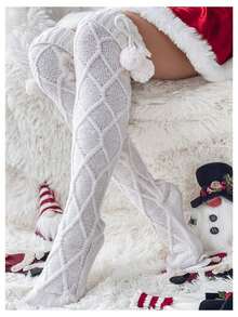 Women Girls Cable Knit Extra Long Boot Socks Over Knee Thigh High Warm Stocking Christmas Gift