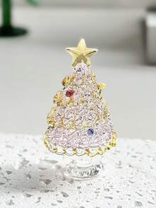 1pc Colorful Mini Crystal Christmas Tree Crafts Decoration,For Christmas Miniature Scene Decor,Mini Tabletop Decor,Car Center Console Decoration,Christmas Home Decor,Parties Atmophere Decor,Festival Christmas/Thanksgiving/New Year Gift,Christmas Stocking Fillers,Office Desk Decor,Pink Christmas Decorations,Christmas Table Decoration,Stocking Fillers