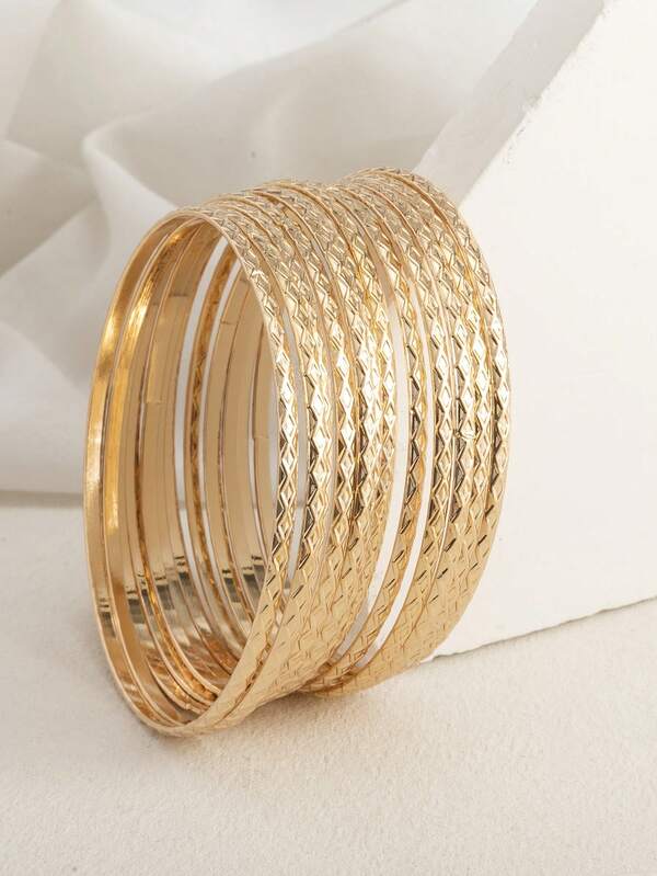 12 سوار معدني رفيع بشكل معيني أنيق ومتعدد الاستخدامات قابل للتكديس