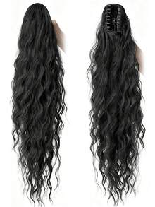 Extensión de cola de caballo de 26 pulgadas de largo de fibra sintética resistente al calor, adecuada para que las mujeres la usen en fiestas y uso diario.