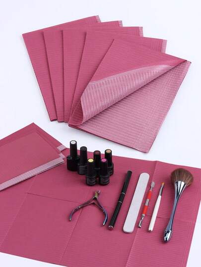 10/100片装防水美甲贴纸，三层可折叠一次性美甲练习垫，美甲沙龙专用（多种颜色可选）