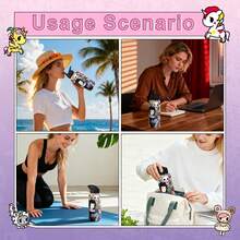 Official Tokidoki Unicorno 32oz Insulated Water Bottle With Straw, Stainless Steel Metal Vacuum Thermo Water Flask, Leak-Proof Double-Wall Vacuum Tumbler Cup Coffee Mugs For Gym Travel Work Shopping - 彩色 - 查看 5
