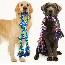 1个绳结狗玩具，耐咬玩具，拔河玩具，适合中大型犬 - 彩色 - 查看 4