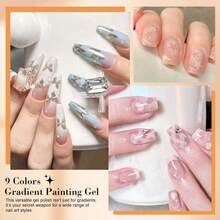 Bộ gel vẽ chuyển màu LIMEGIRL, 9 màu sơn móng tay gel ombre cho móng tay ombre, Bộ gel vẽ không cần rửa, làm móng kiểu Pháp, bộ sơn gel cho tiệm và làm móng tại nhà - Nhiều màu - Xem 7