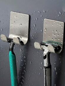 Razor Holder Shaver Hook Hanger Stand For Shower,Stainless Steel Razor Holder For Shower,Razor Holder Hooks,Waterproof Self-Adhesive Shaver Holder,Wall Mounted Non Drilling Hanging Storage Racks,Ideal For Bathroom,Kitchen,School,Dormitory,Apartment - Multicolor - View 10